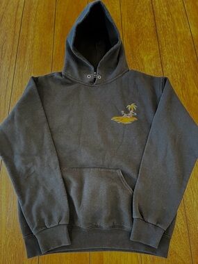 Artist Union Clothing Co. Black Hoodie with Palm Island Embroidery